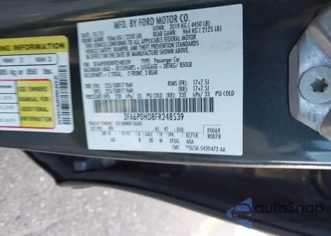 2015 Ford Fusion Se z USA, uszkodzony, nr VIN 3FA6P0HD8FR248539